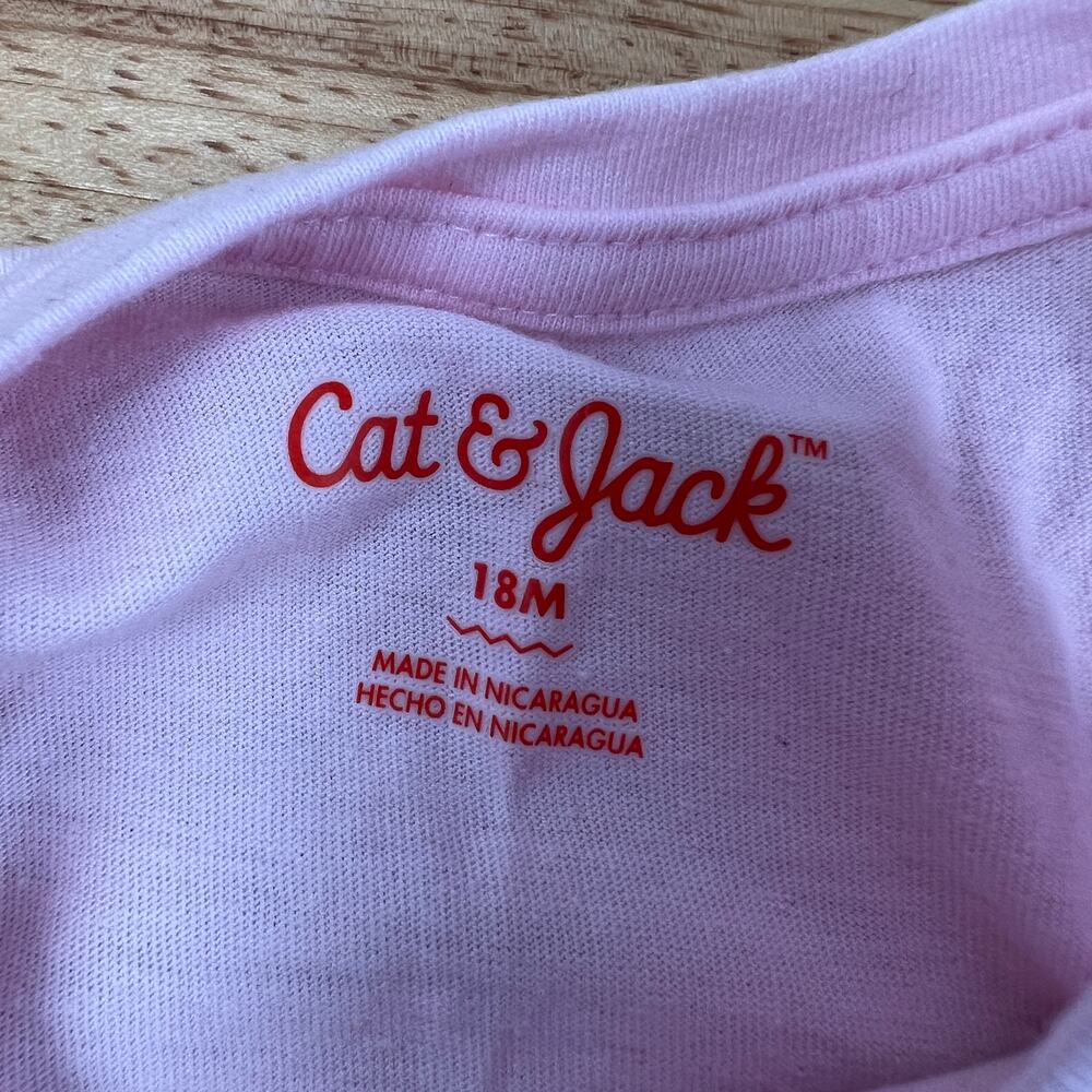 Cat & Jack Toddler Girls' Pink Floral Heart Graphic Tank Top - Size 18M - NWT - Picture 2 of 6